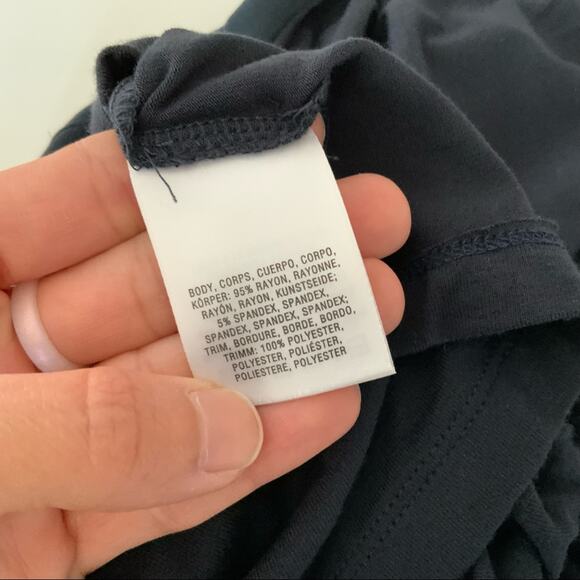 Deletta Navy Blue Ruffle Blouse - Picture 7 of 7